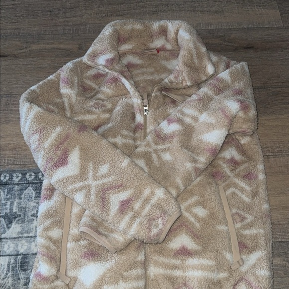 Gerry Weber Fleece Jacket in Cream and Tan - Picture 1 of 3